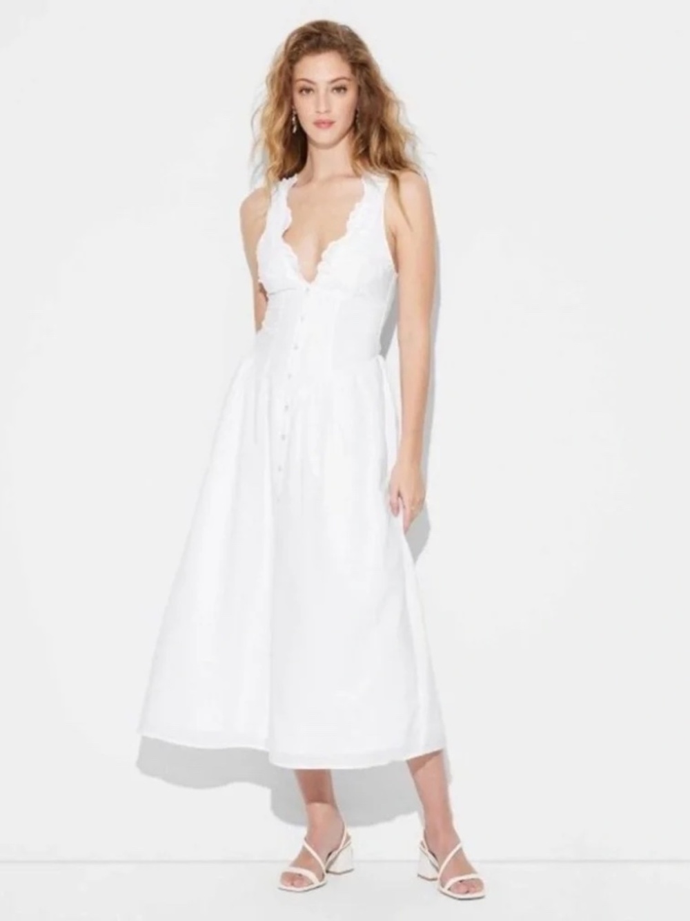 Wild Fable White Lace Maxi Dress